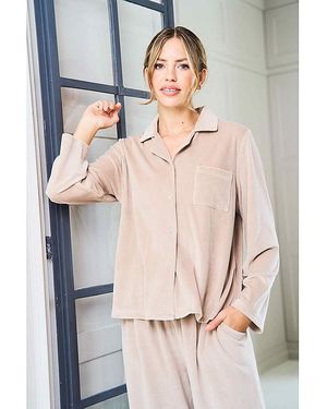 JAM The Label Ribbed Revere Pyjama Set - Grey