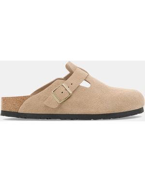 Birkenstock Boston Suede Mules - Natural