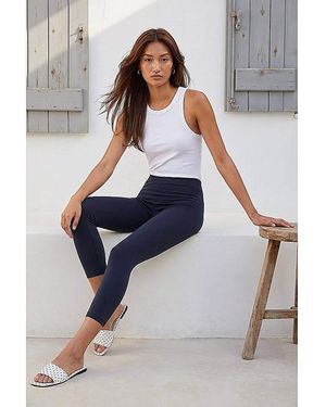 Roman Roman Elastic Waist Cropped Leggings - Blue
