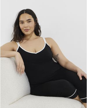 Pretty Secrets Strappy Culotte Pyjama Set - Black