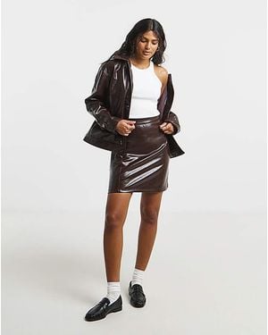 Simply Be Lacquered Mini Skirt - White