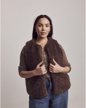 Julipa Faux Fur Gilet - Brown