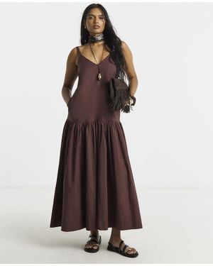 Simply Be Cotton Cami Dress - Brown