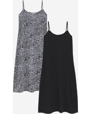 Simply Be Leopard Print Value 2 Pack Nighties - White