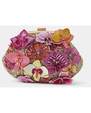 Accessorize Embellished Clutch Bag - Pink