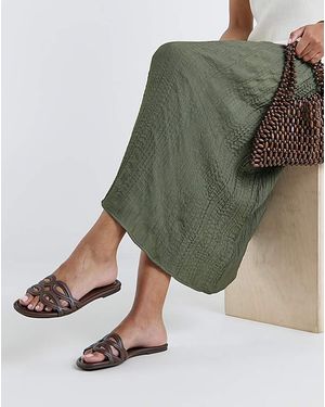 JD Williams Padded Loop Mule Sandal Ex Wide - Green