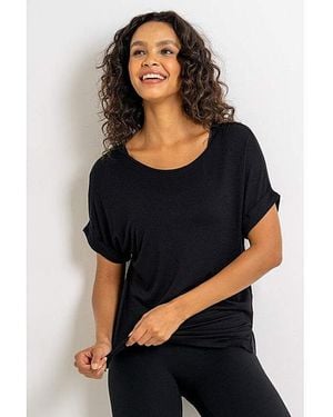 Pour Moi Cross Back Jersey Yoga Top - Black