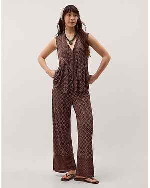 Monsoon Magdalena Geometric Trousers - Brown