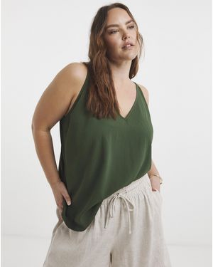 Simply Be V Neck Cami - Green