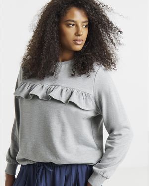 Simply Be Frill Detail Sweatshirt - Grey