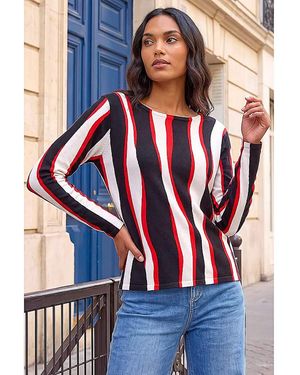 Roman Roman Wave Print Knit Jumper - Blue