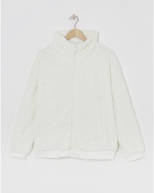 Pretty Secrets Fleece Lounge Cardigan - White