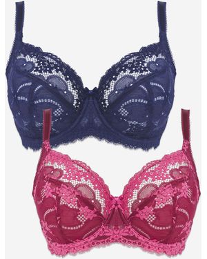 Pretty Secrets Grace Lace 2 Pack Full Cup Bra - Red