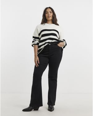 Simply Be Fleece Lined Cosy Flare Leg Jean - Blue