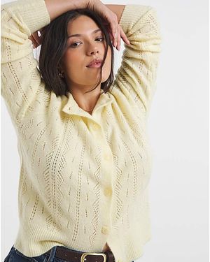 Simply Be Soft Touch Pointelle Cardigan - Natural