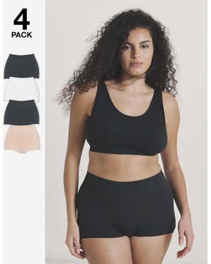 Pretty Secrets 4 Pack Comfort Short Knickers - Black