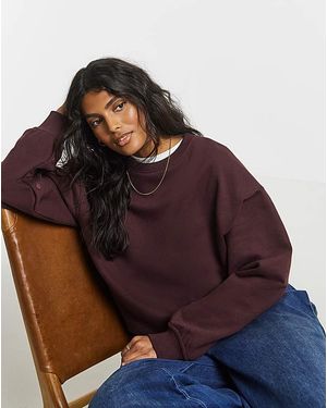 Simply Be Popper Sleeve Sweatshirt - Red