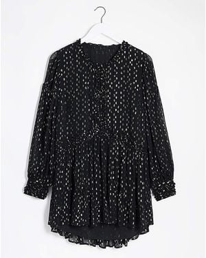 Joanna Hope Jo Foil Dobby Blouse - Black
