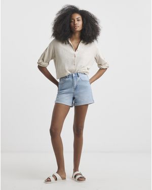 Simply Be Roll Hem Mom Short - Blue