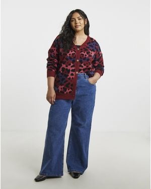 Lovedrobe Animal Long Line Cardigan - Blue