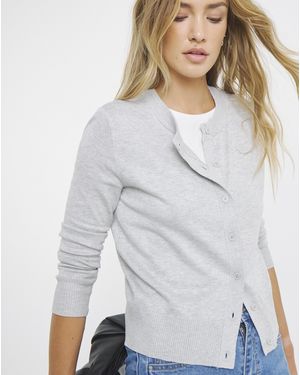 Simply Be Eversoft Crew Neck Cardigan - White