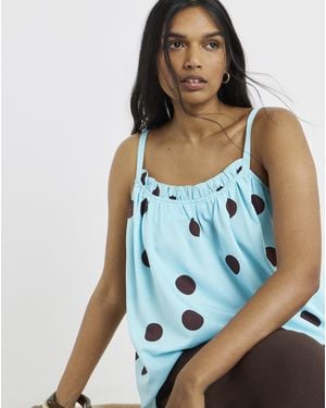 Simply Be Frill Edge Riviera Cami - Blue
