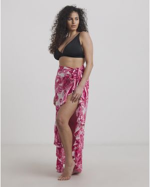 Figleaves Fiji Ruffle Maxi Beach Skirt - Pink