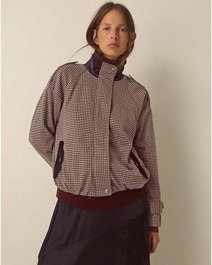 Monsoon Carly Houndstooth Bomber Jacket - Brown