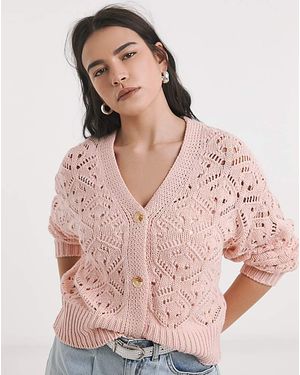 Simply Be Pointelle Cardigan - Pink
