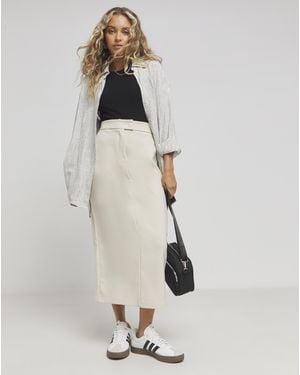 Simply Be Tailored Maxi Skirt - White