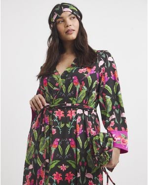 Figleaves Floral Gown With Bag - Multicolour