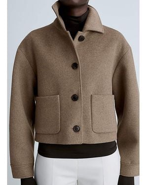 Mango Wool Jacket With Pockets - Brown