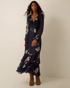 Monsoon Rowena Ruffle Floral Maxi Dress - Blue