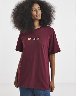 Simply Be Savoury Embroidery T-Shirt - Red