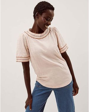 Monsoon Tina Trim Jersey T-Shirt - Blue