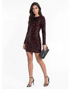 Lovedrobe Sequin Bodycon Mini Dress - Red
