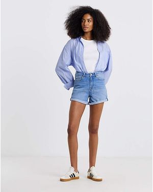 Simply Be 99/1 Loose Mom Shorts - Blue