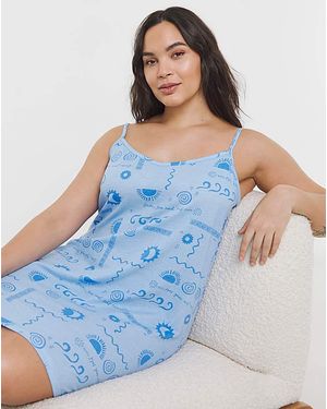Simply Be Print Value Chemise Nightie - Blue
