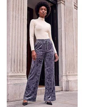 Roman Roman Velvet Stretch Trouser - Purple