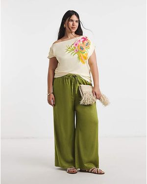 Simply Be Off The Shoulder Mesh Top - Yellow