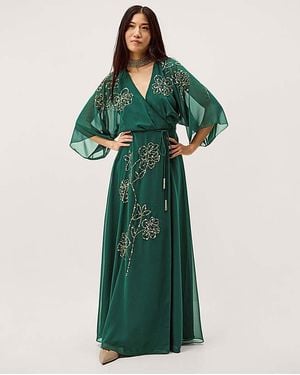 Monsoon Skyla Floral Maxi Wrap Dress - Green