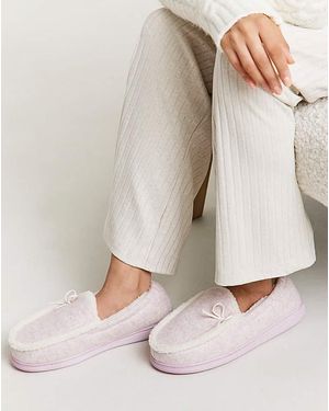 JD Williams Full Slipper With Bow Ex Wide Fit - Natural