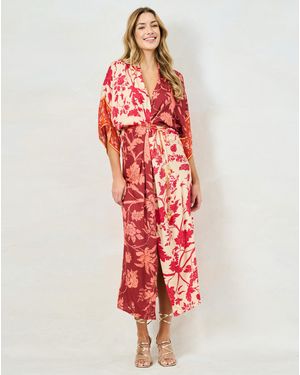 Hope & Ivy Salma Kimono Dress - Red