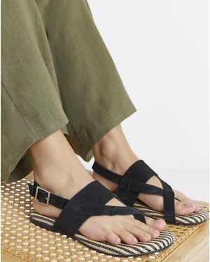 Simply Be Toe Post Sandals Extra Wide Fit - Green