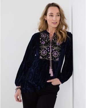 Joe Browns Velvet Tunic Top - Blue