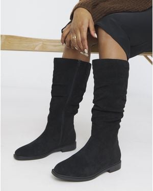 JD Williams Knee High Ruched Boot Eee Std - Blue