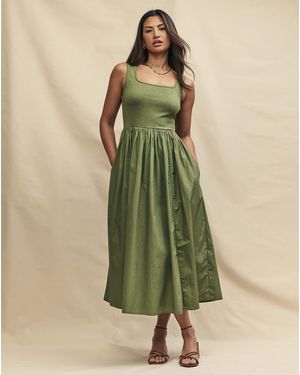 Nobody's Child Skater Midi Dress - Green
