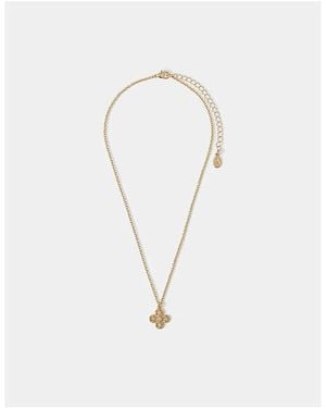 Accessorize Clover Pendant Necklace - White