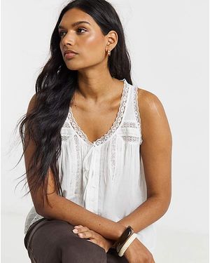 Simply Be Scoop Neck Prairie Cami - White