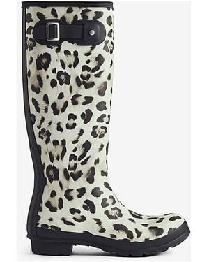 HUNTER Original Tall Snow Leopard Boot - Black